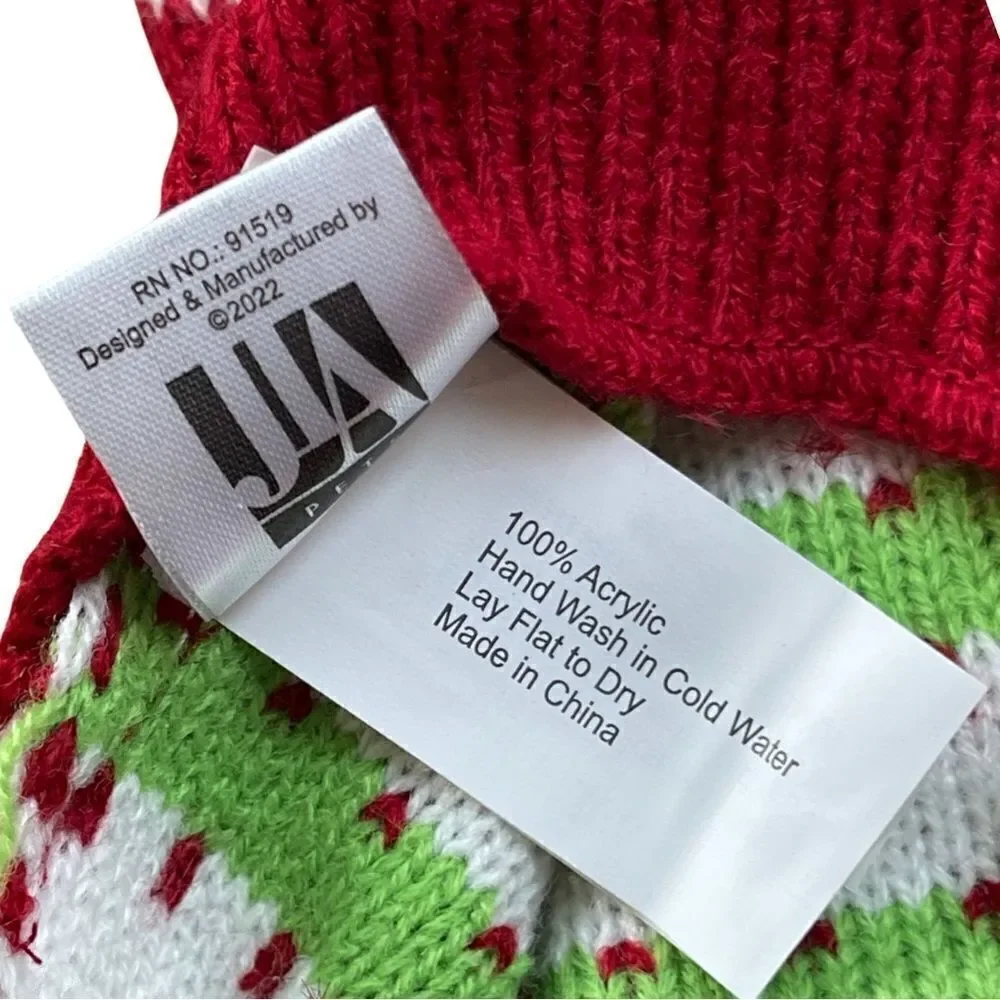 Friends Forever Knit Pet Holiday Red & White Ugly Sweater Medium NWT